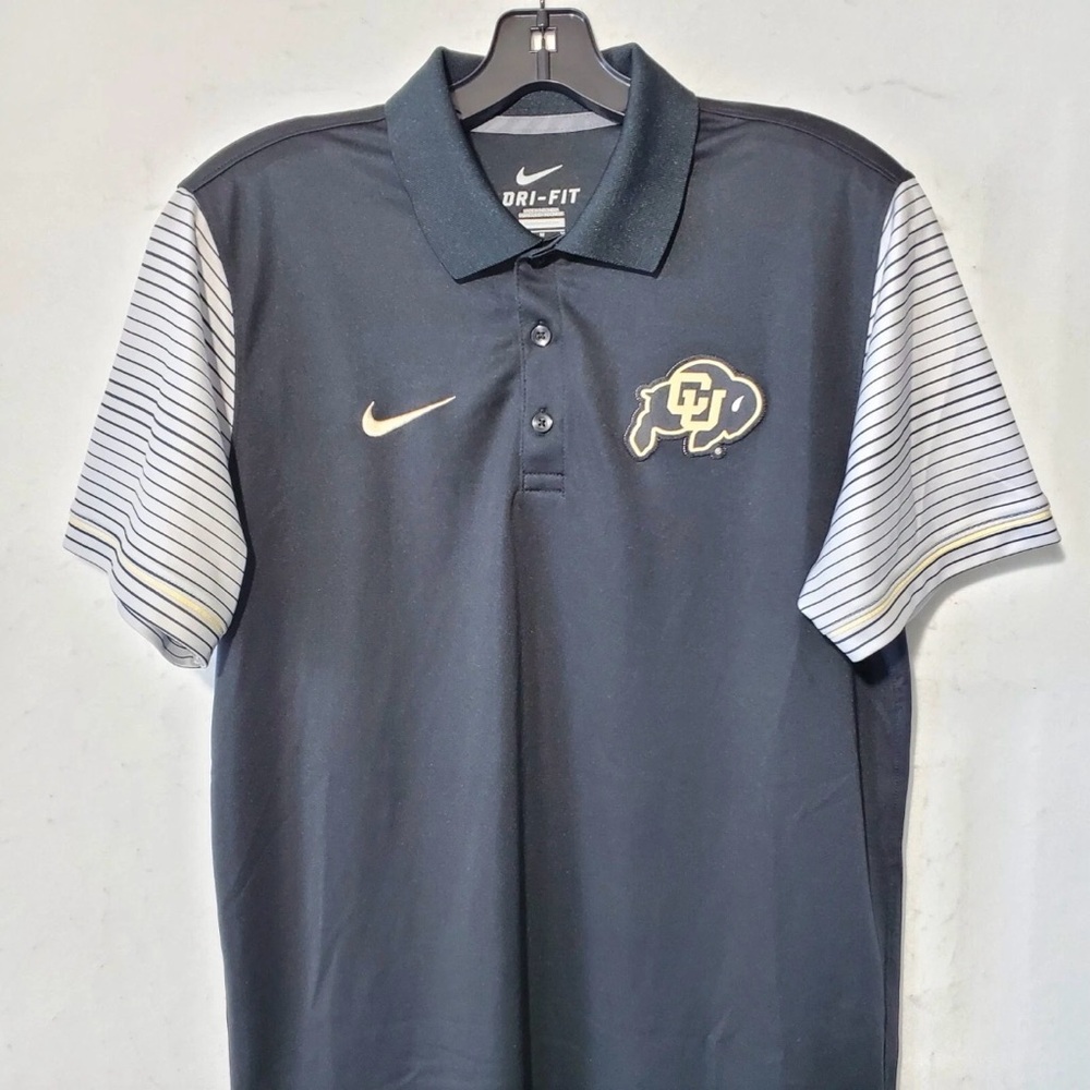 Colorado Buffaloes CU Buffs Polo Shirt Men's Medium Black Dri Fit Nike